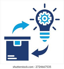 Desarrollo de productos Flat Blue Icon Colección