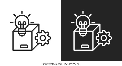 Product Development Icon In Black And White Line Style