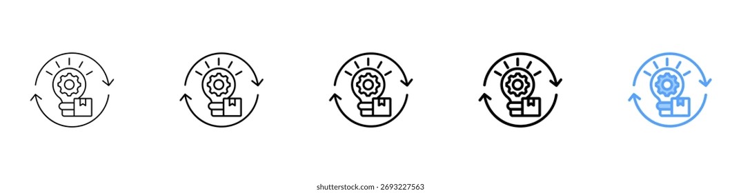 Conjunto de Coleção de Contorno de Estilo Diferente do Ícone de Desenvolvimento do Produto