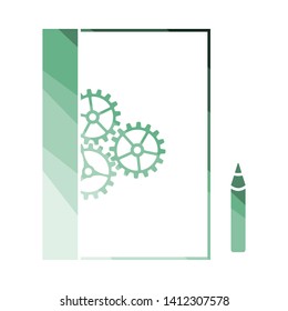 Product Development Icon. Flat Color Ladder Design. Vector Illustration.