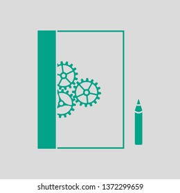 Product Development Icon. Green on Gray Background. Vector Illustration.