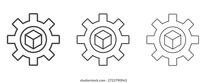 Produkt-Entwicklung Symbol in Linie Kunst doodle Stil. Bearbeitbares Konturumrisszeichen, eps 10