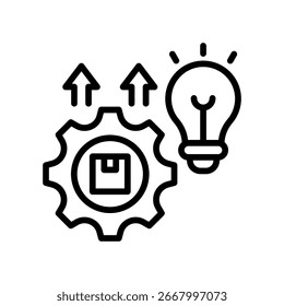 Ilustração de vetor de linha de ícone de desenvolvimento de produto