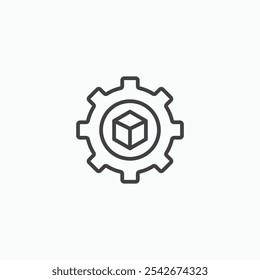 Product development icon set in black color
