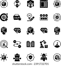 Product Development icon set Product, Development, Quality, Process, Goal ,collection. Vector illustration