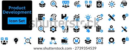 Product development icon set silhouette vector 