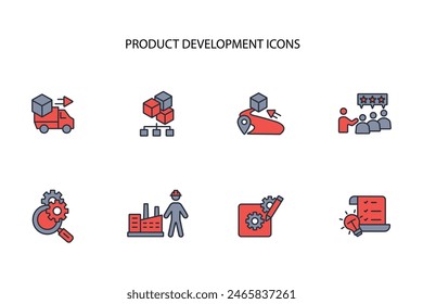 Product development icon set.vector.Editable stroke.linear style sign for use web design,logo.Symbol illustration.