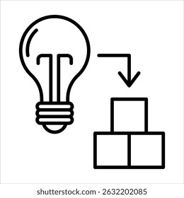 Symbol für Produktentwicklung Einfache Vektorkonturgrafik