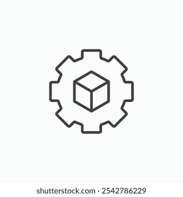 Product development icon in thin outlined.