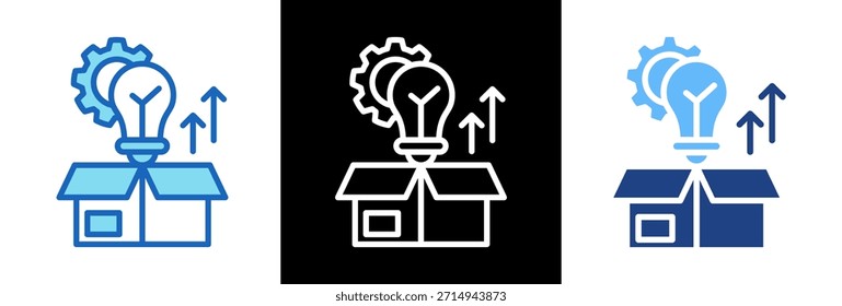 Icono de desarrollo de productos Ilustración vectorial triplestyle