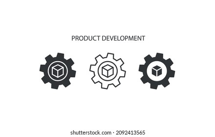 Ilustración vectorial de icono de desarrollo de producto. Concepto de desarrollo de productos. Para Web y Mobile UIUX