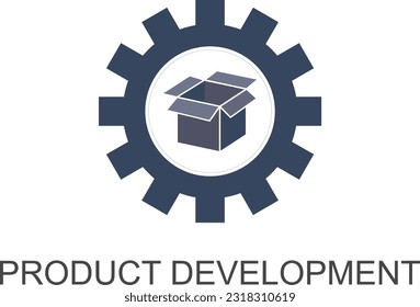 Icono de desarrollo de producto Ilustración vectorial. Diseño de símbolos de desarrollo de productos