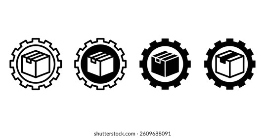 Product Development Icons Gear and Box Vector Design Illustration 