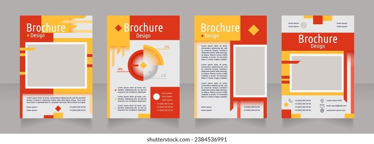 Product development life cycle blank brochure design. Template set with copy space for text. Premade corporate reports collection. Editable 4 paper pages. Ubuntu Condensed, Arial Regular fonts used