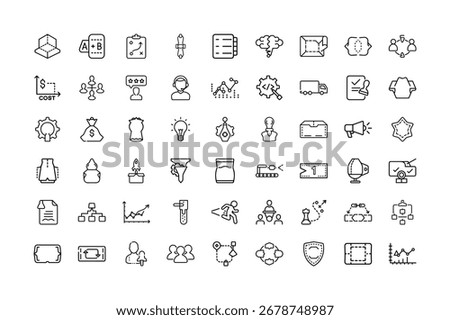 Product Development Line Art Icon Collection – Creative Business, Design and Innovation Set.