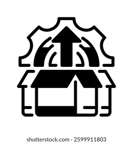 Product Development Line Icon, Outline Symbol for New Product Design, Prototyping, Market Testing, Business Growth, and Innovation Strategy. Vector Sign Icon