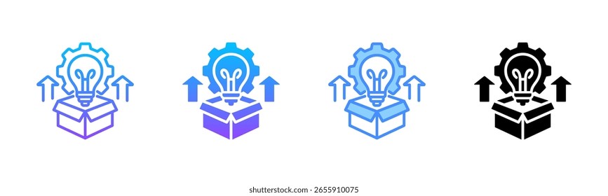 Conjunto de ícones de vários estilos para desenvolvimento de produtos