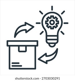 Ilustração do vetor do ícone do desenvolvimento de produtos