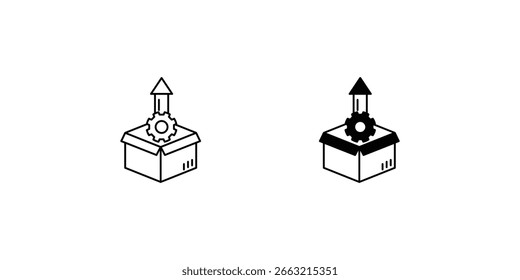 Icono de conjunto de desarrollo de productos con ilustración de stock de Vector de fondo blanco