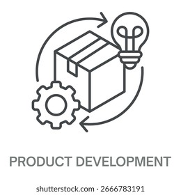 Produktentwicklung Einfacher Stil Design Gliederungssymbol Illustration