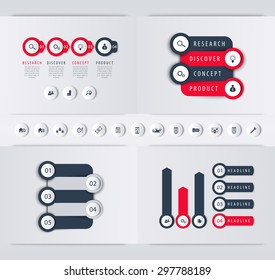 Product Development, Startup Infographic, Timeline, Step Labels, 1 2 3 4, Charts, Vector Illustration, Eps10, Easy To Edit