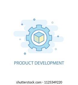Product development trendy icon. Simple line, colored illustration. Product development symbol flat design from Startup set. Can be used for UI/UX