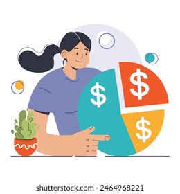 Product differentiation. Product competitive advantages. Price and quality Brand recognition and market niche definition. Flat vector illustration