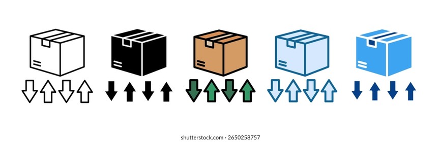 Diferenciação de produto ícone definir coleção de estilos múltiplos