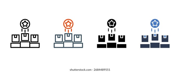 Diferenciación de Producto Ilustración vectorial de estilo de icono múltiple