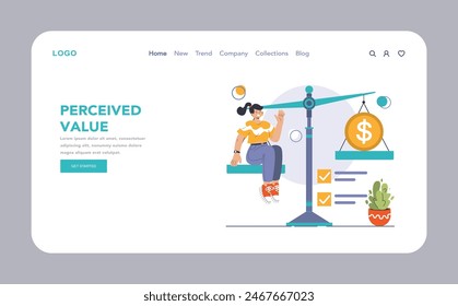 Product differentiation web or landing. Product competitive advantages. Price and quality Brand recognition and market niche definition. Flat vector illustration