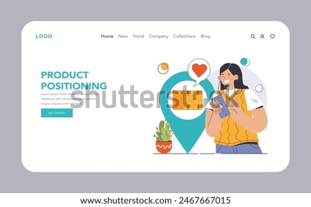 Product differentiation web or landing. Product competitive advantages. Price and quality Brand recognition and market niche definition. Flat vector illustration