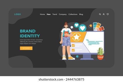 Product differentiation web or landing dark or night mode. Product competitive advantages. Price and quality Brand recognition and market niche definition. Flat vector illustration