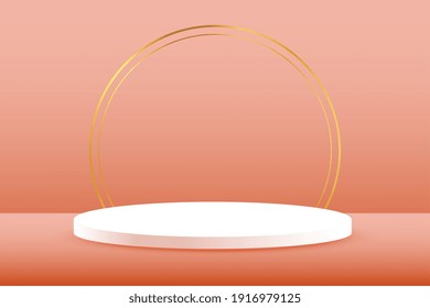 product display background with 3d podium platform
