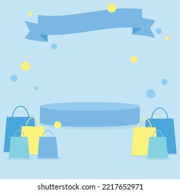 Produktanzeige mit Banner, Vektorgrafik