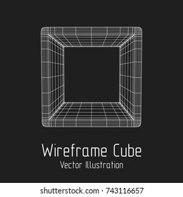 Product display boxes. Wireframe mesh vector. Platform or Stand Illustration. Template for Object Presentation.
