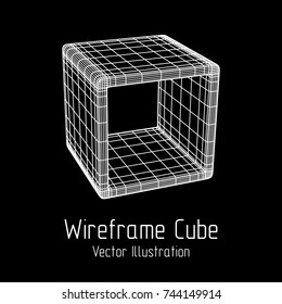 Product display boxes. Wireframe mesh vector. Platform or Stand Illustration. Template for Object Presentation.