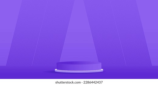 Product display podium 3D layout vector illustration set