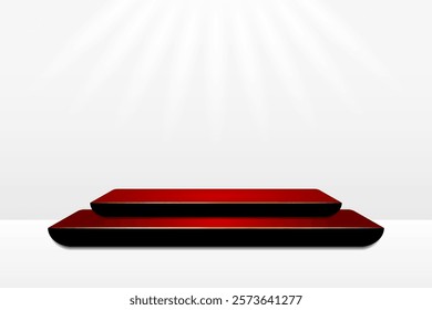 Product Display Podium on White Background With Sunlight. Vector Illustration. Wallpaper