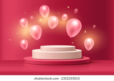 Product display show 3d podium background. Luxury 3d rendering of podium for product presentation.