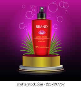 Ilustración vectorial del stand de productos con fines publicitarios.