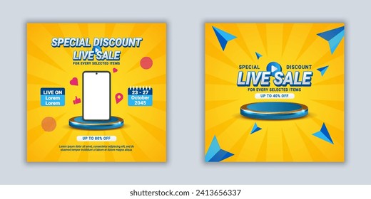 Plantilla de banner de venta en vivo de día de compras