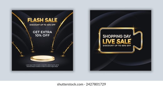 Product Display Vector Template | Social media banners live shopping sale to the next level with this guide to creating eye catching banners using Podium