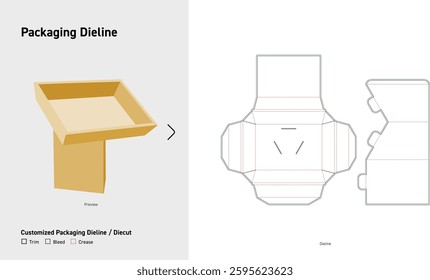 Product displayed box with stand dieline