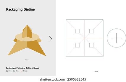 Product displayed stand dieline template