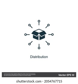 plantilla de logotipo vectorial de icono de distribución de productos