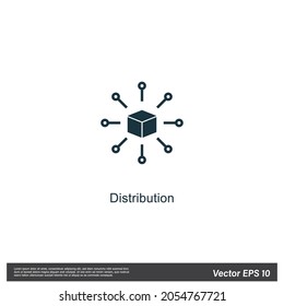 plantilla de logotipo vectorial de icono de distribución de productos