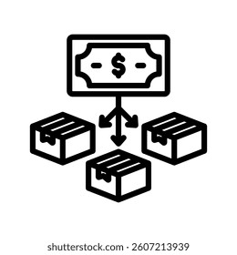 Product Diversification Line Vector Illustration On White Background.