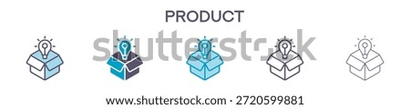 Product Element For Design Graphic - Multi Styles. Vector Illustration Of Two Colored And Black. Multiple Icons Designs Can Be Used For Mobile, Ui, Web
