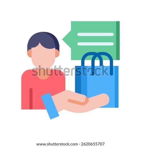 Product Endorser Icon Flat Vector Illustration