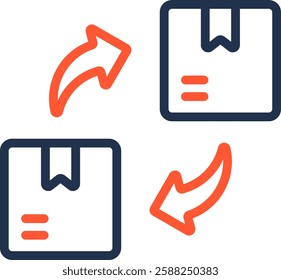 Product Exchange Icon Color Line Vector Illustration